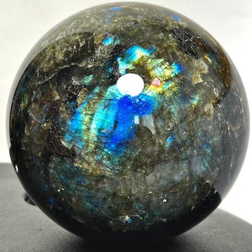 Fine Labradorite Sphere Bol - Hoogte: 11.14 cm - Breedte:, Verzamelen, Mineralen en Fossielen