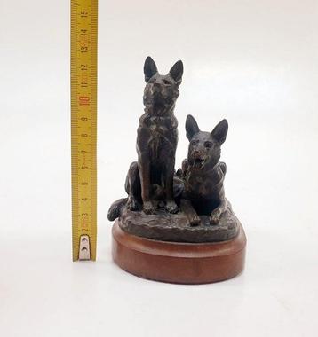 Emile Bregeon (XIX-XXe) - sculptuur, Couple de chiens