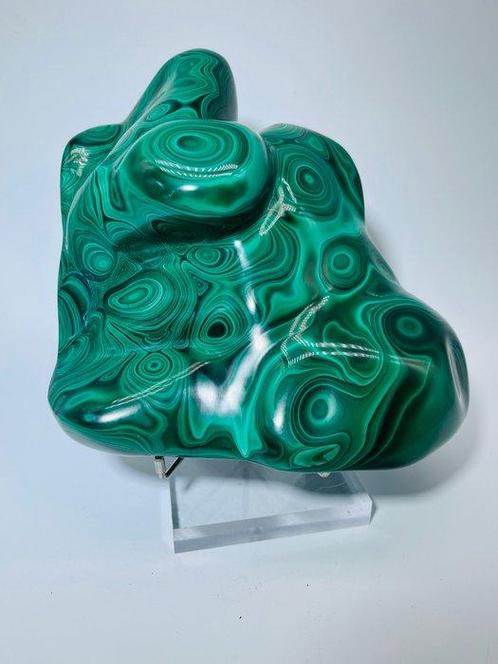 Malachiet Freeform – een gepolijst object met verbluffende, Verzamelen, Mineralen en Fossielen