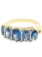 Zonder minimumprijs - Ring - 9 kt. Zilver, Geel goud Saffier, Nieuw