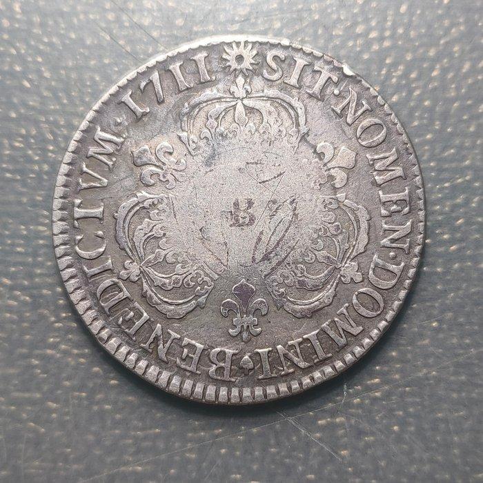 Frankrijk. Louis XIV (1643-1715). 1/2 Écu 1711 B Rouen, Postzegels en Munten, Munten | Europa | Euromunten