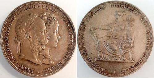 Doppelgulden Österreich 1879 Franz u Sissi Hochzeit Th 46.., Postzegels en Munten, Munten | Europa | Niet-Euromunten, België, Verzenden