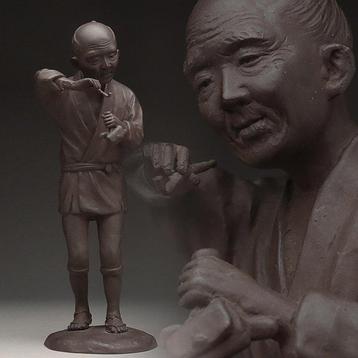 Figuur die een pijp rookt Een zeer gedetailleerd portret -