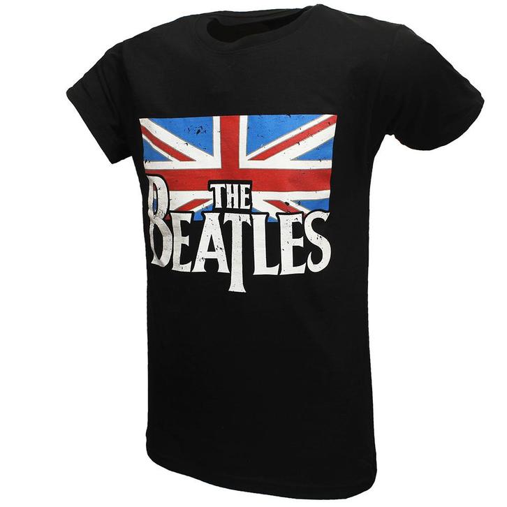 The Beatles Flag Logo Vintage Print T-Shirt - Officiële, Kleding | Heren, T-shirts