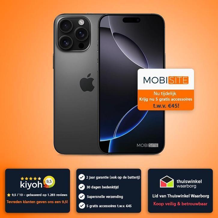 iPhone 16 Pro Max - 4 Gratis Accessoires – Accu tot 100%, Telecommunicatie, Mobiele telefoons | Apple iPhone, Zonder abonnement