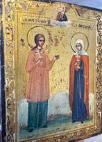Icoon - Twee heiligen - Hout, Antiek en Kunst