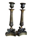 Kandelaar (2) - Brons - Franse herstelperiode, Antiek en Kunst
