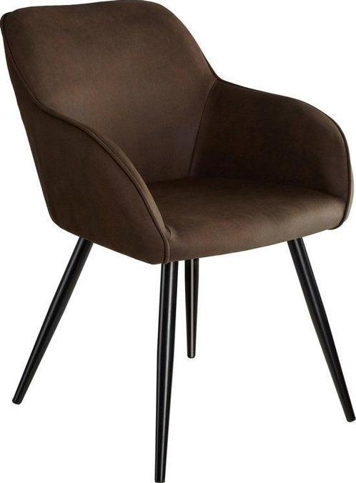 Tweedekans | tectake® - Stoel Marilyn stof donkerbruin /, Huis en Inrichting, Stoelen, Ophalen of Verzenden