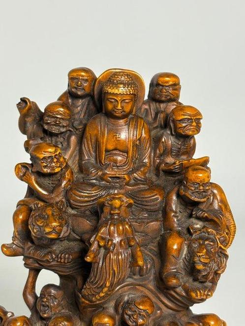 De achttien Arhat’s - Buxushout - China - Eind 20e eeuw, Antiek en Kunst, Antiek | Overige Antiek