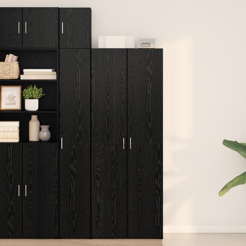 vidaXL Dressoir Zwart Eiken 70x42,5x185 cm Bewerkt Hout, Huis en Inrichting, Kasten | Dressoirs, Nieuw, Verzenden