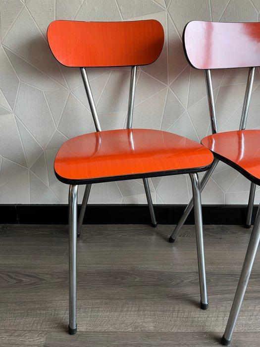 Stoel - Metaal, Verchroomd, Formica - Vier vintage stoelen, Antiek en Kunst, Kunst | Designobjecten