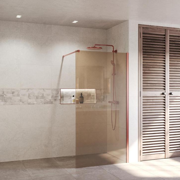 Aanbieding: BWS Inloopdouche Pro Line Brons Glas 60x200 8mm, Doe-het-zelf en Bouw, Sanitair, Douche, Nieuw, Ophalen of Verzenden