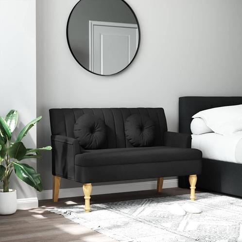 vidaXL Bankje met kussens 113x64,5x75,5 cm stof zwart, Huis en Inrichting, Overige Huis en Inrichting, Nieuw, Verzenden