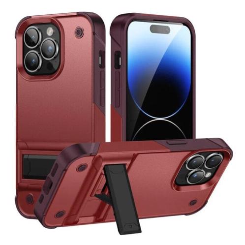 iPhone 16 Pro Armor Hoesje met Kickstand - Shockproof Cover, Telecommunicatie, Mobiele telefoons | Hoesjes en Screenprotectors | Apple iPhone