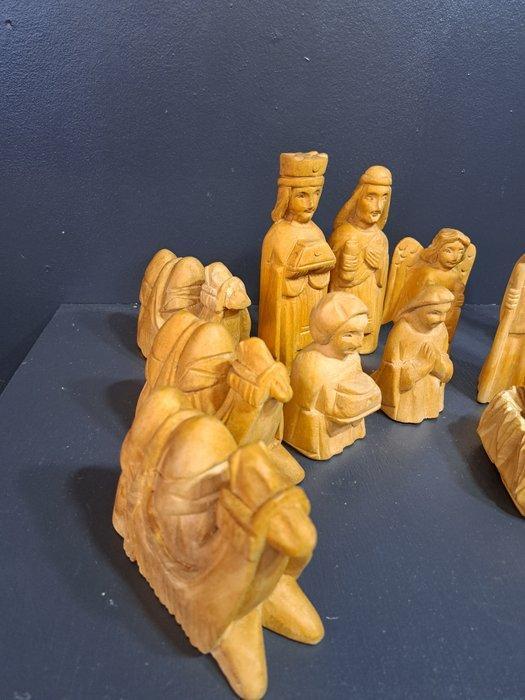 Kerstdecoratie - Hout - 16 delige kerstgroep, Antiek en Kunst, Antiek | Boeken en Manuscripten