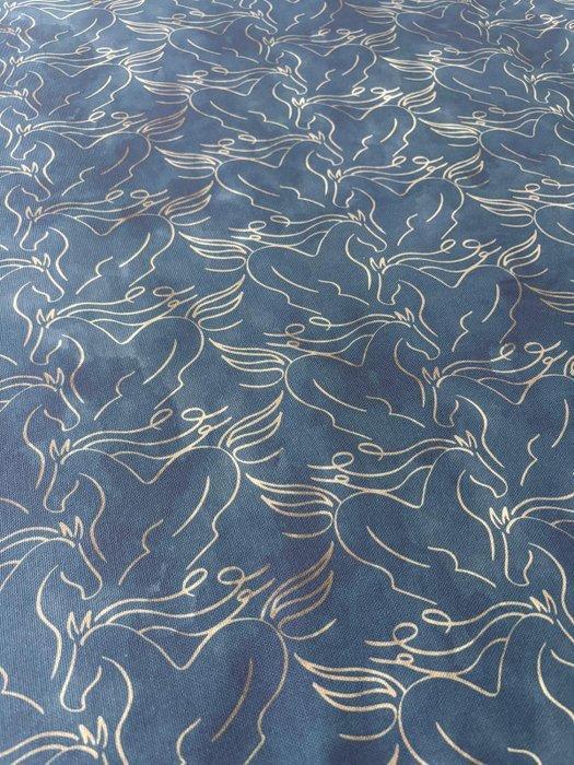 Exclusieve stof Panama 100% katoen gestileerd paardendesign, Antiek en Kunst, Antiek | Tapijten, Tafelkleden en Textiel