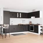 vidaXL Keuken Kast Kalmar 2 pcs Zwart 80 x 46 x 81.5 cm, Huis en Inrichting, Kasten | Overige, Verzenden, Nieuw