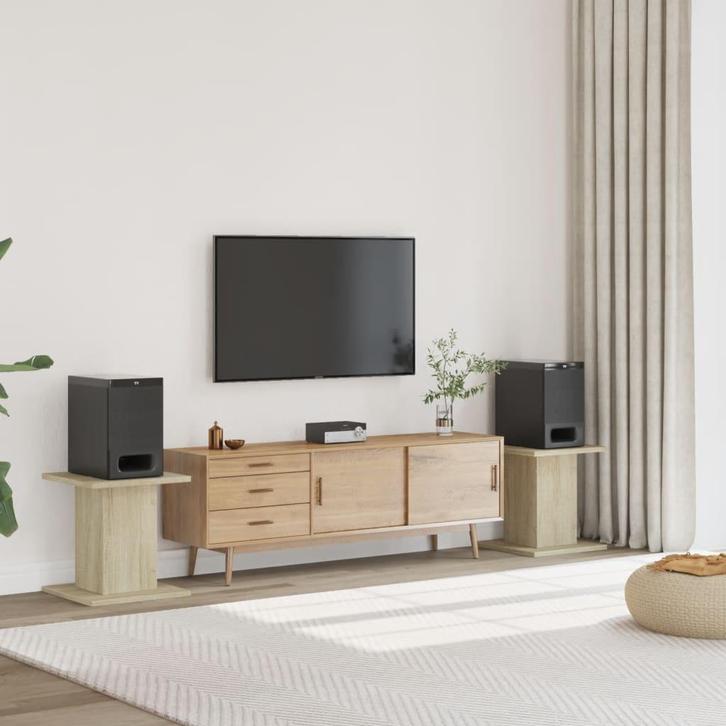 vidaXL Speakerstandaards 2 st 30x30x40 cm bewerkt hout, Audio, Tv en Foto, Luidsprekerboxen, Nieuw, Verzenden