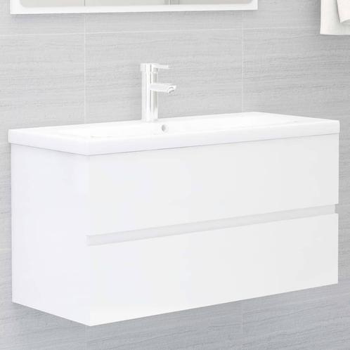 vidaXL Armoire dévier avec lavabo intégré Blanc, Maison & Meubles, Tables | Coiffeuses, Neuf, Envoi