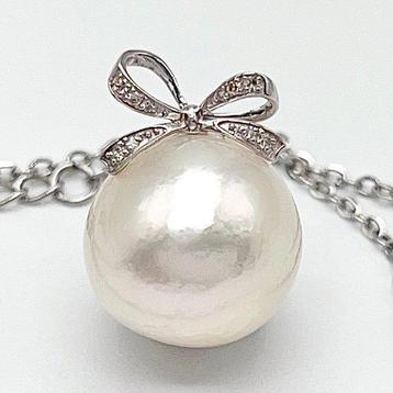 Sans Prix de Réserve - Pendentif - 18 carats Or blanc Perle