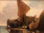 Luigi Riccardi (1808-1877) - Barca in secca con personaggi, Antiquités & Art