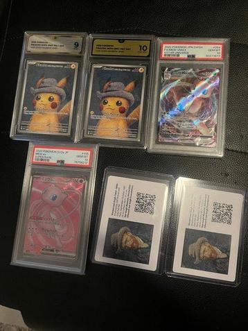 Pokémon - 4 Graded card - Pikachu With Grey Felt Hat, MEW beschikbaar voor biedingen