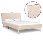 vidaXL Cadre de lit Beige Tissu 140 x 200 cm