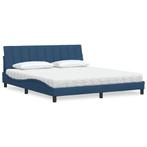 vidaXL Bed met matras Hanko stof blauw 180x200 cm, Verzenden