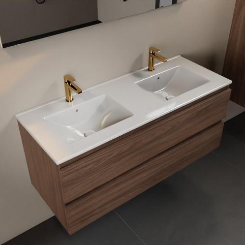 MONDIAZ AIVY 120cm badmeubel Mocha, wastafel glanzend wit, Doe-het-zelf en Bouw, Sanitair, Overige typen, Nieuw, Ophalen of Verzenden