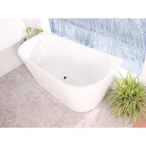 Half Vrijstaand Ligbad BWS Arcryl 170x80x60 cm Wit, Doe-het-zelf en Bouw, Sanitair, Bad, Nieuw, Ophalen of Verzenden