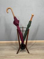 Paraplustandaard/rek - Hout, Metaal - Vintage houten, Antiek en Kunst