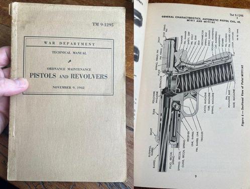 US Army M1911 Colt Pistol / Revolver Technical Ordnance, Verzamelen, Militaria | Tweede Wereldoorlog