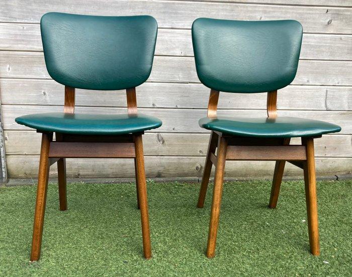 Eetkamerstoel - Hout - Twee vintage stoelen, Antiek en Kunst, Kunst | Designobjecten