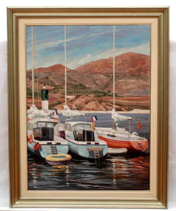 Vicens Emo Llopart (1945–2012) - Tarde luminosa en el puerto, Antiquités & Art, Art | Peinture | Classique