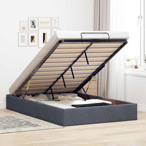 vidaXL Bedframe zonder matras 120x200 cm fluweel donkergrijs, Huis en Inrichting, Slaapkamer | Bedden, Nieuw, Verzenden