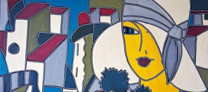 Patricia Kleyman - Portrait Art Déco, Elégante en, Antiek en Kunst, Kunst | Designobjecten