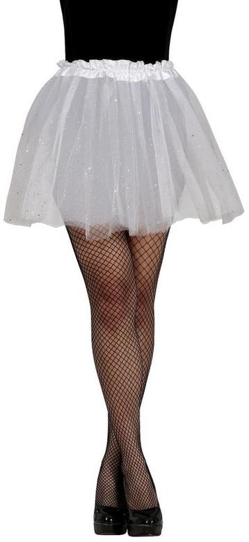 Witte Tutu Dames Glitter 40cm, Verzenden