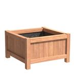 Hardhouten plantenbak Valencia 100x100x60cm - Met bodem, Tuin en Terras, Bloembakken en Plantenbakken, 100 cm of meer, Vierkant