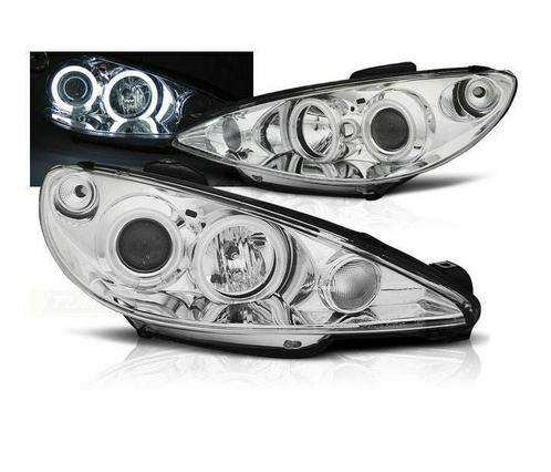 CCFL Angel Eyes koplampen Chrome geschikt voor Peugeot 206, Autos : Pièces & Accessoires, Éclairage, Envoi