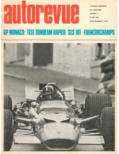 1969 AUTO REVUE MAGAZINE 11 NEDERLANDS, Livres, Autos | Brochures & Magazines
