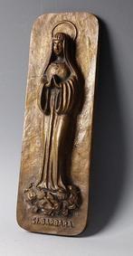 monogram BD - Relief, St. Barbara - 30 cm - Bronze