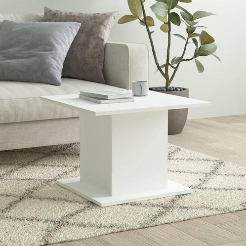 vidaXL Table basse blanc 55,5x55,5x40 cm bois, Maison & Meubles, Tables | Tables de salon, Neuf, Envoi