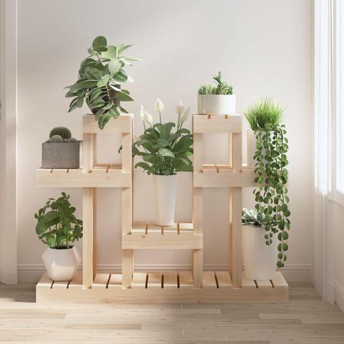vidaXL Plantenstandaard 104,5x25x77,5 cm massief grenenhout, Tuin en Terras, Bloembakken en Plantenbakken, Nieuw, Verzenden