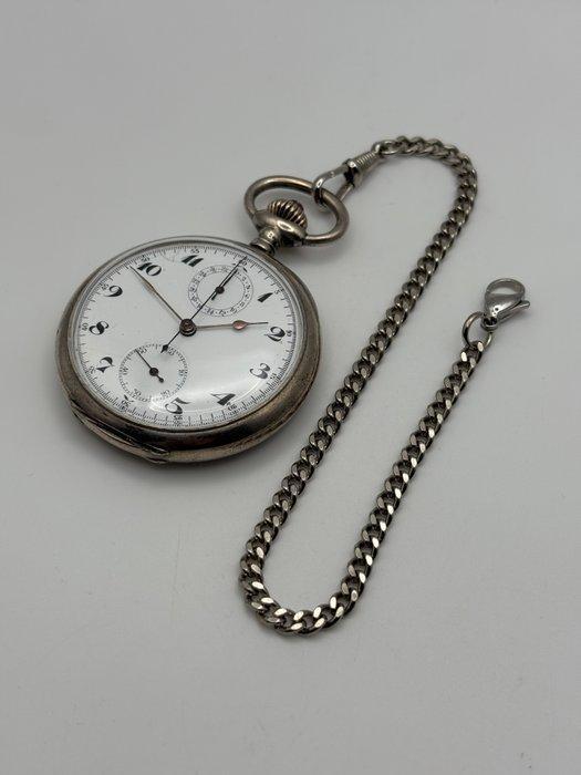 Antique Silver Pocket Watch Chronograph - 0.800 Silver -, Bijoux, Sacs & Beauté, Montres | Hommes