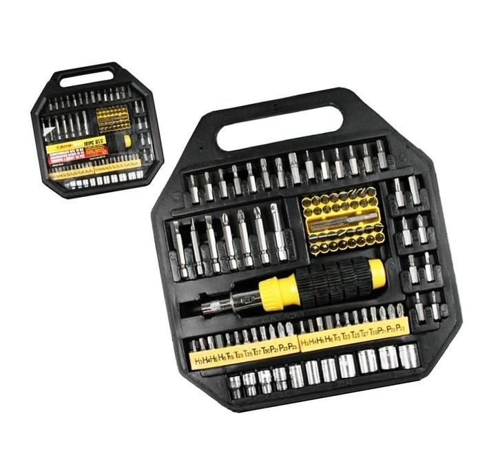 101 delige bitset, doppenset + schroevendraaier, Bricolage & Construction, Outillage | Autres Machines, Envoi