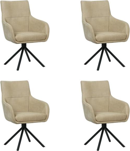 Set van 4 Leren eetkamerstoelen - Draaibaar - Automatisch, Huis en Inrichting, Stoelen, Overige kleuren, Vier, Nieuw, Leer, Ophalen of Verzenden