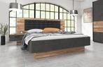 Tweepersoonsbed Rocco - Eiken - Grijs - 180x200 cm bed