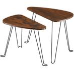 Set van 2 bijzettafels Richmond - Industrieel hout donker, r, Maison & Meubles, Tables | Tables d'appoint, Verzenden