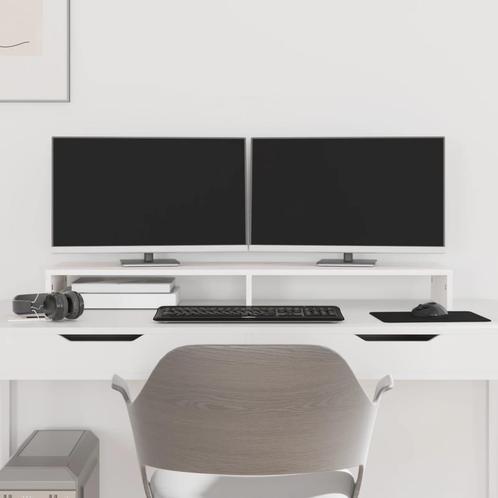 vidaXL Monitorstandaard 100x27x10 cm massief grenenhout wit, Computers en Software, Overige Computers en Software, Nieuw, Verzenden