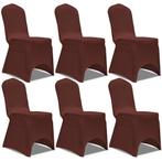 vidaXL Housse de chaise extensible 6 pcs marron, Jardin & Terrasse, Verzenden, Neuf